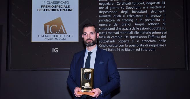 IG Italia vince il premio Best Broker Online