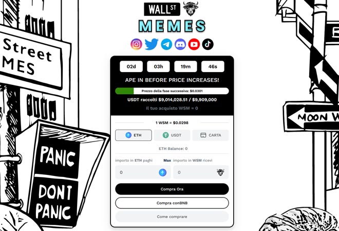 Acquistare Token di Wall Street Memes