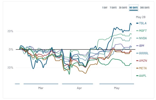 Comparazione performance delle Magnifiche 7