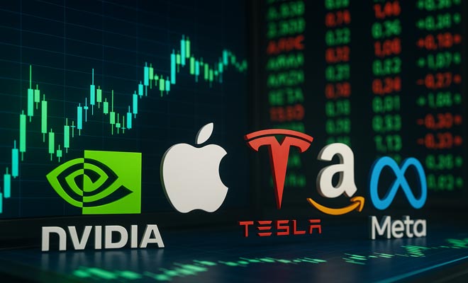 Nvidia e Apple pronte a nuovi massimi, Tesla e Amazon in difficoltà: Analisi tecnica dei Big Tech Usa