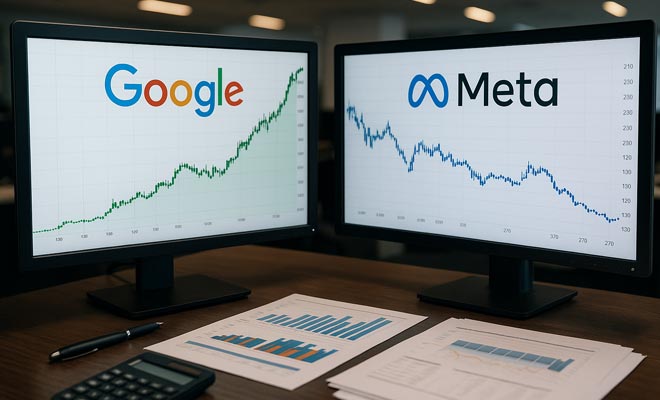 Azioni Google ai massimi, ma Meta oggi è l’opportunità migliore