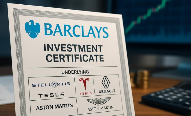Certificato Barclays: Maxicedola 36% sul Settore Auto Entro Fine Anno (XS3160030105)
