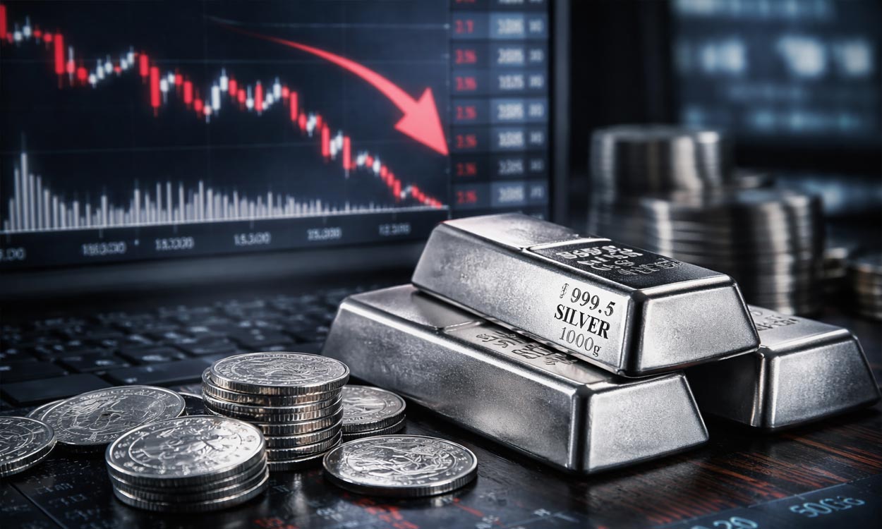 Argento in caduta libera (di nuovo): rischi e opportunità per gli investitori