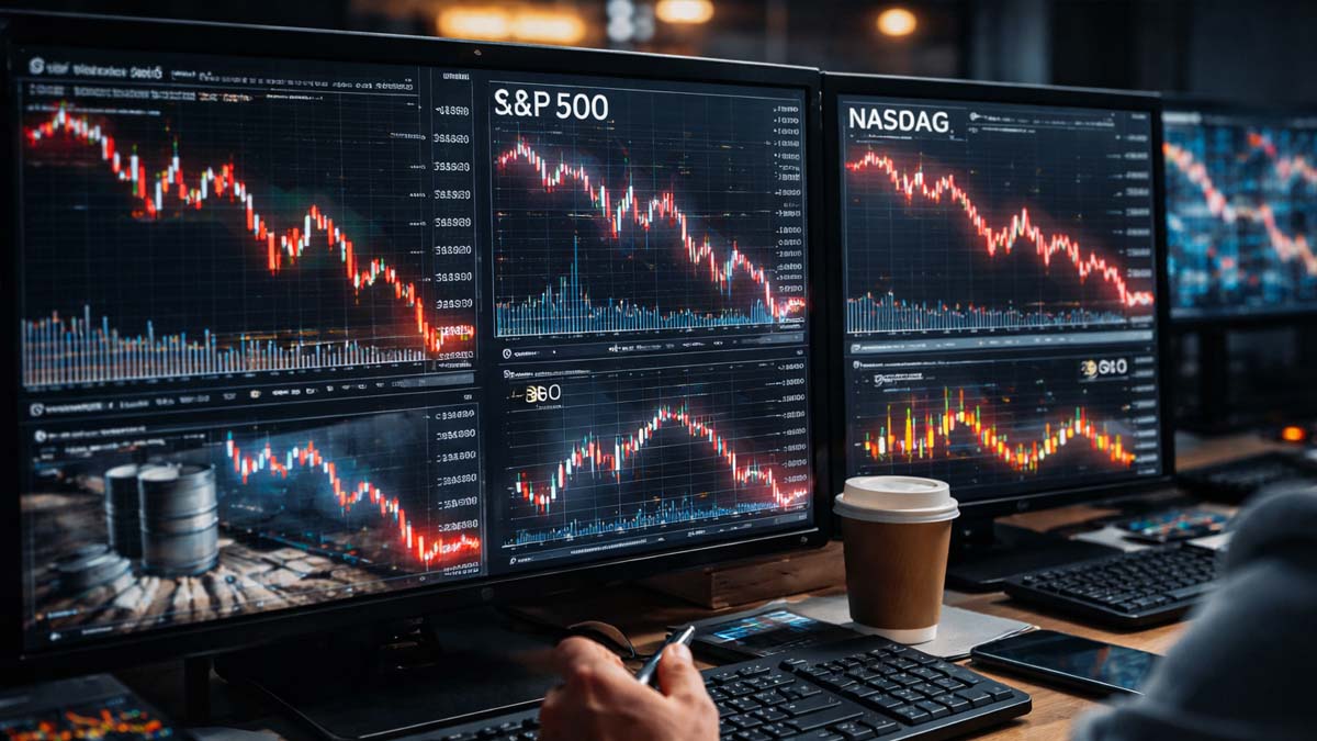 Mercati finanziari in bilico con S&P 500, Nasdaq, Bitcoin e petrolio sotto pressione